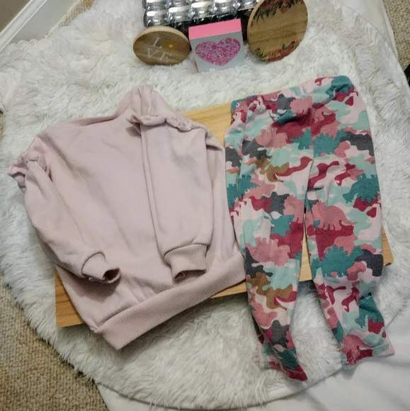 Kids Headquarters Toddler Girl 2T Pink Dinosaur Set - Picture 2 of 6